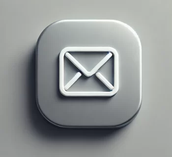 DALL·E 2025-03-05 23.50.35 - A sleek and minimalistic Email contact button. The button has a smooth light gray background with a white envelope icon centered. The edges are softly